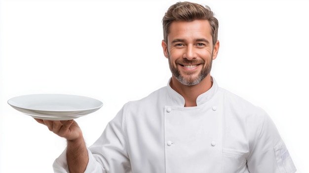 chef holding plate